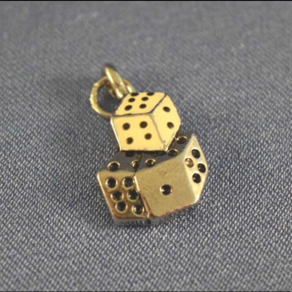 Dice die sterling silver pendant